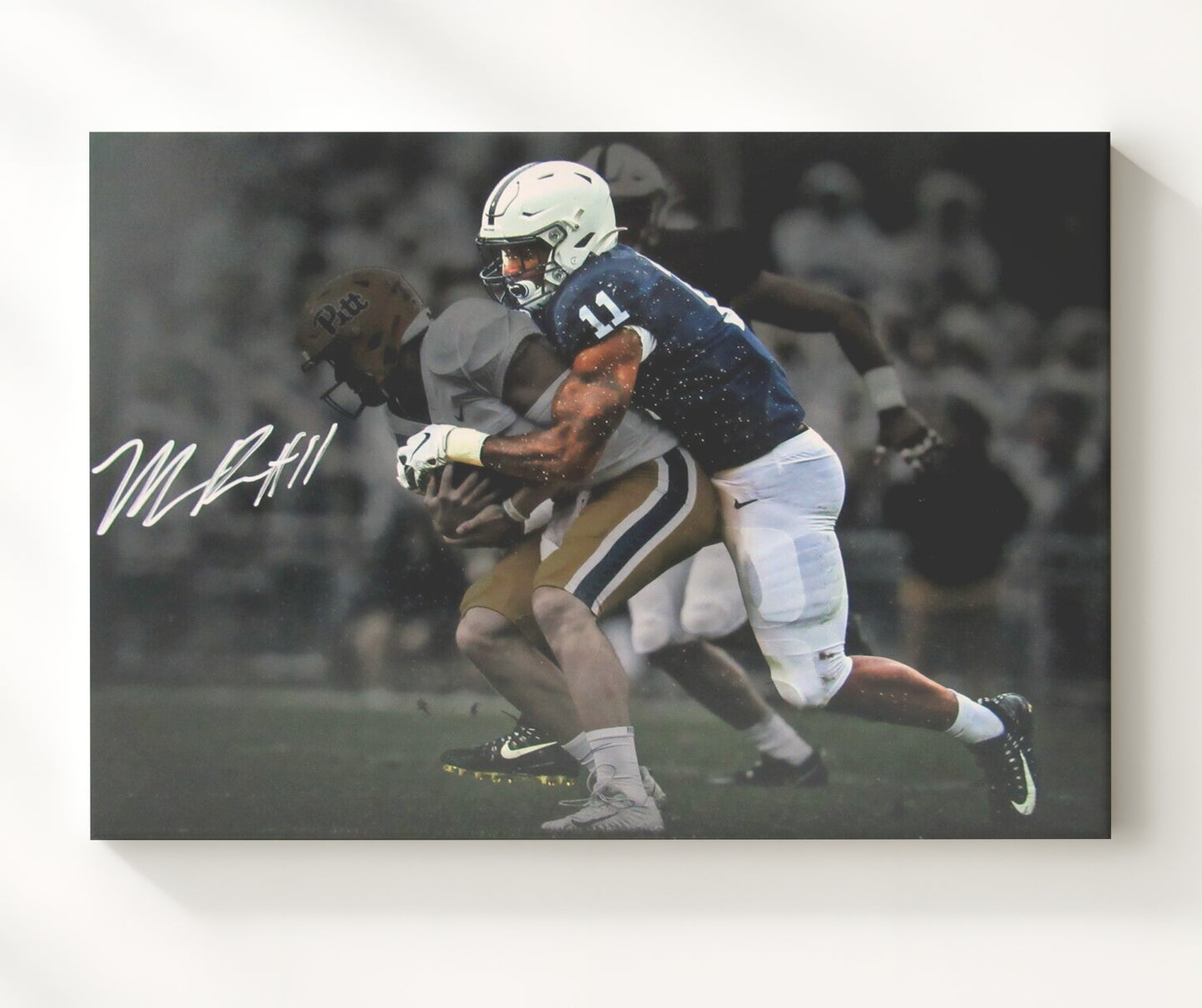 Penn State Football - Micah Parsons Defensive Tackle Impact Hit 8x10 Canvas college football wall art