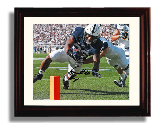 Penn State Football Saquon BarkleyGoal Line Dive College Football Wall Art 8x10 Beveled Frame wall art print – College Football decor