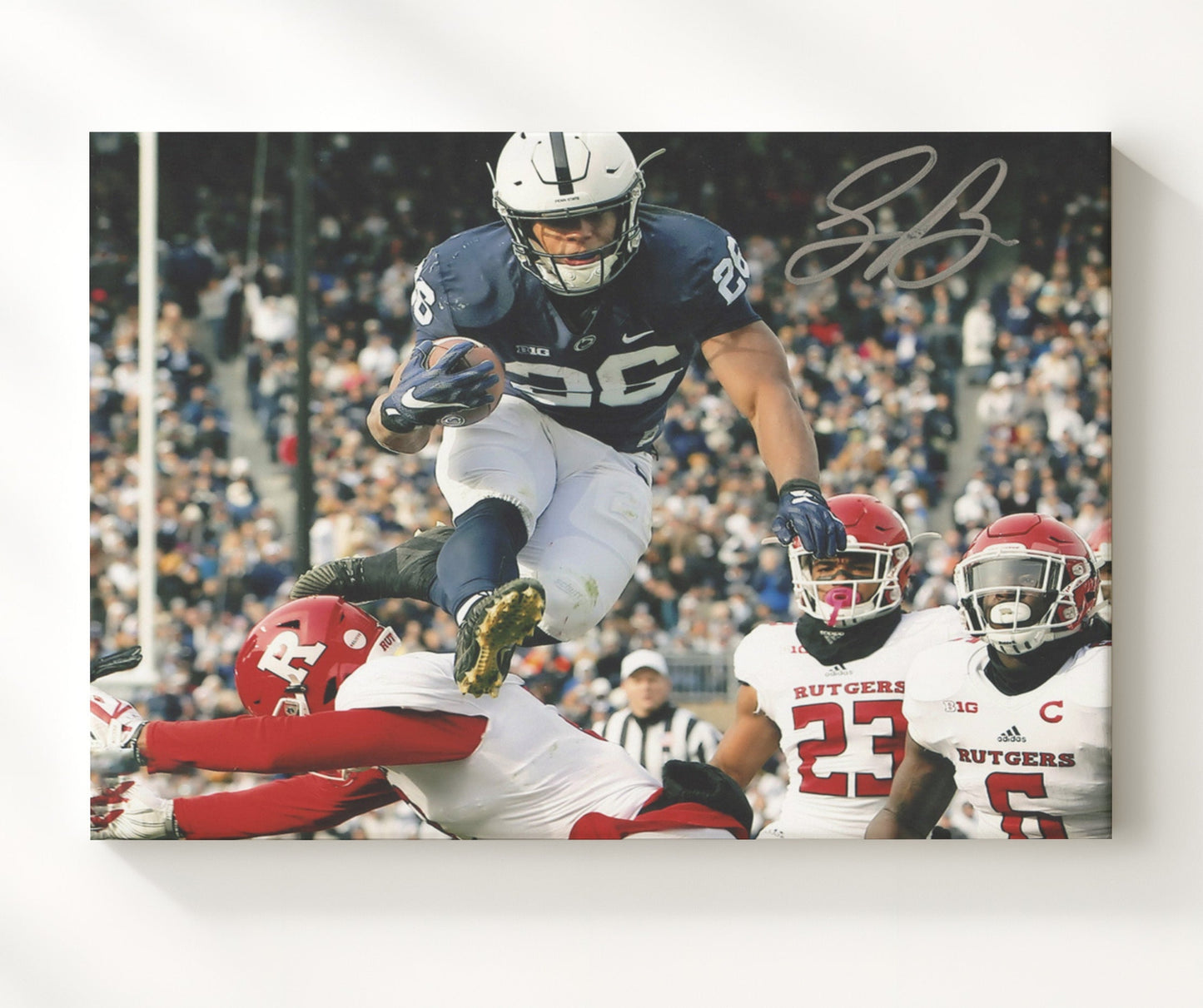 Penn State Football - Saquon BarkleyHurdle 8x10 Canvas college football wall art