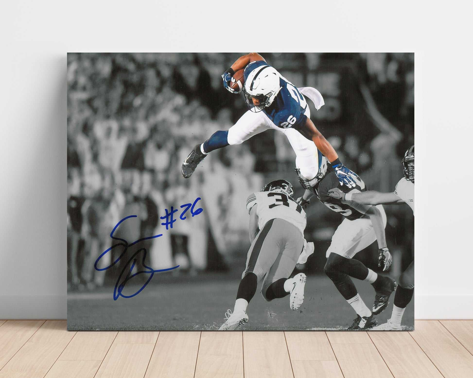 Penn State Football - Saquon BarkleyMidair Leap 8x10 Unframed Print college football wall art