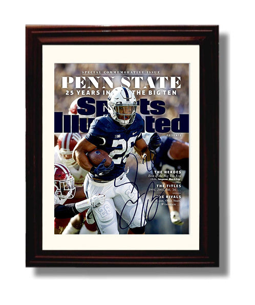 Penn State Football Saquon Barkley Power Run SI Cover 2017 College Football Wall Art 8x10 Beveled Frame wall art print – College Football decor