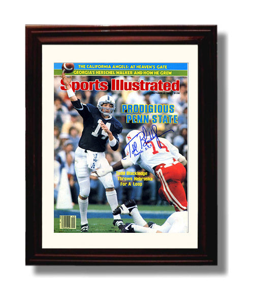 Penn State Football Todd Blackledge Deep Pass SI Cover 1982 College Football Wall Art 8x10 Beveled Frame wall art print – College Football decor