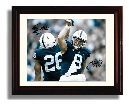 Penn State Football Trace McSorley and Saquon BarkleyBackfield Exchange College Football Wall 8x10 Beveled Frame wall art print – College Football decor