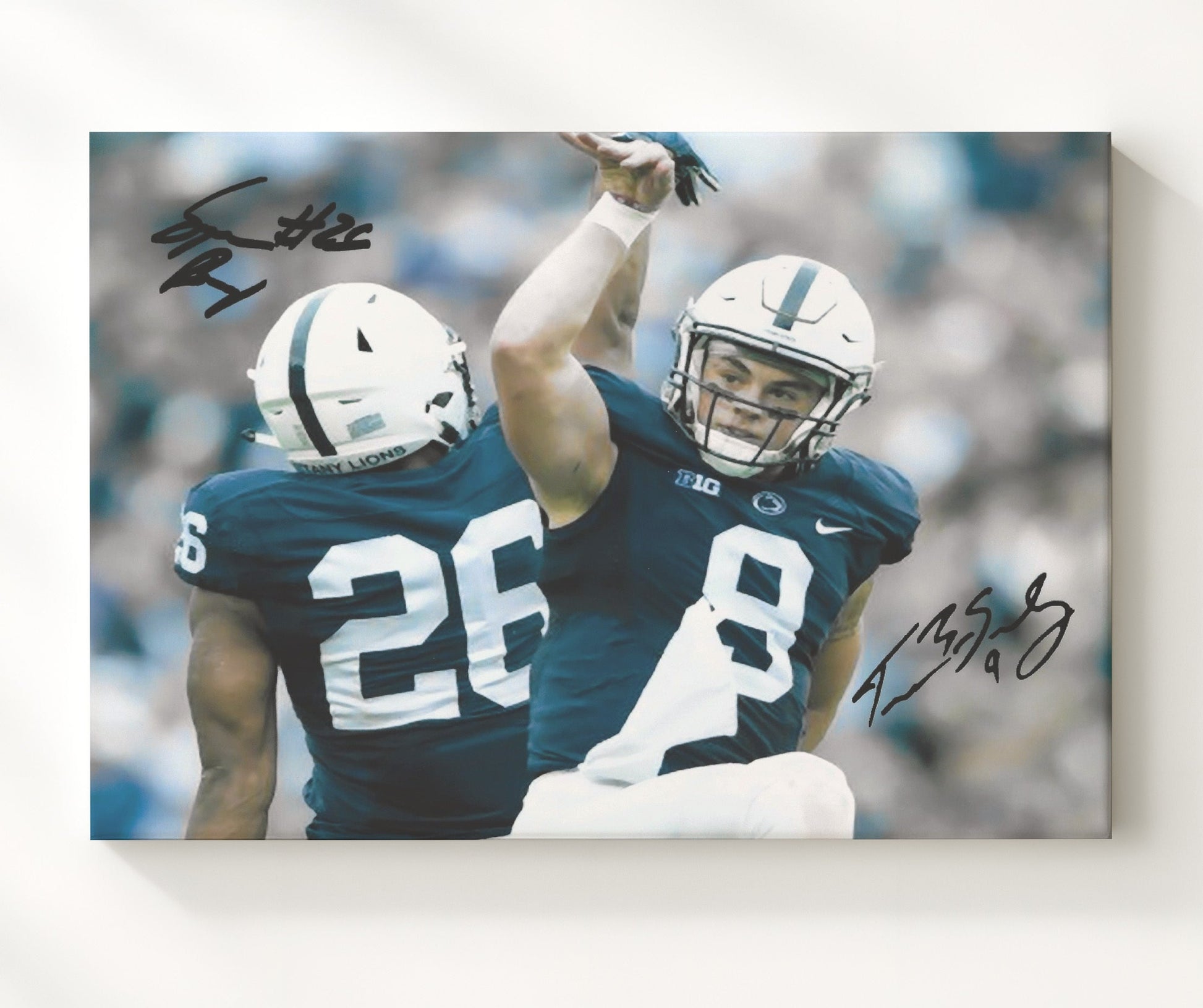 Penn State Football - Trace McSorley and Saquon BarkleyBackfield Exchange 8x10 Canvas college football wall art