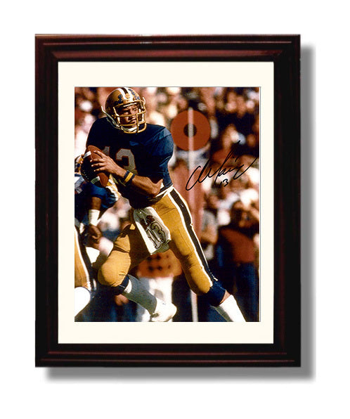 Pitt Football Dan Marino Pocket Passer Classic College Football Wall Art 8x10 Beveled Frame wall art print – College Football decor