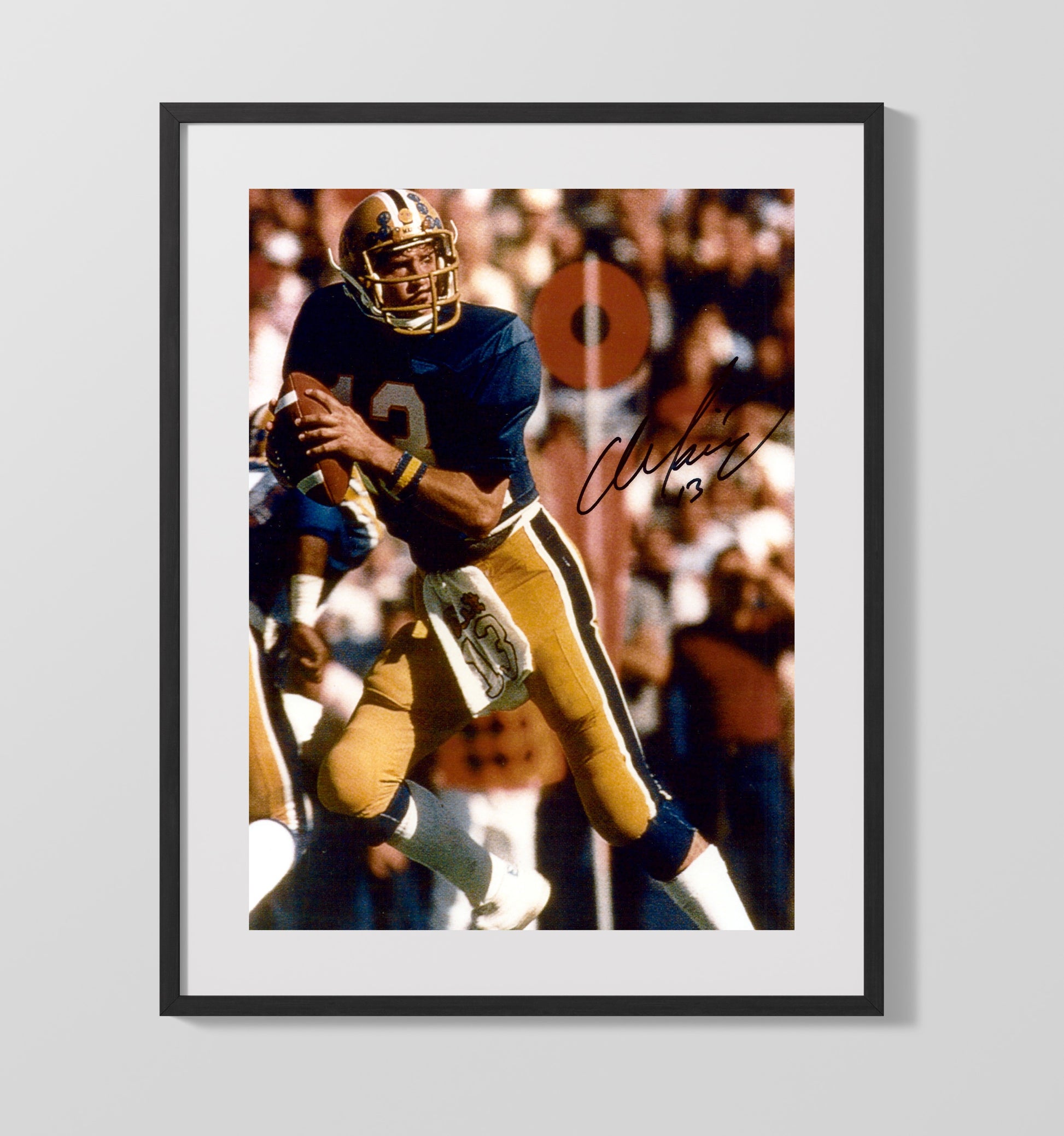 Pitt Football Dan Marino Pocket Passer Classic College Football Wall Art 16x20 Gallery Frame wall art print – College Football decor