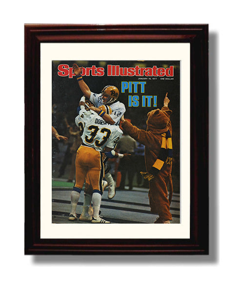 Pitt Football Tony Dorsett Championship Celebration Title Clinch 1977 SI College Football Wall 8x10 Beveled Frame wall art print – College Football decor