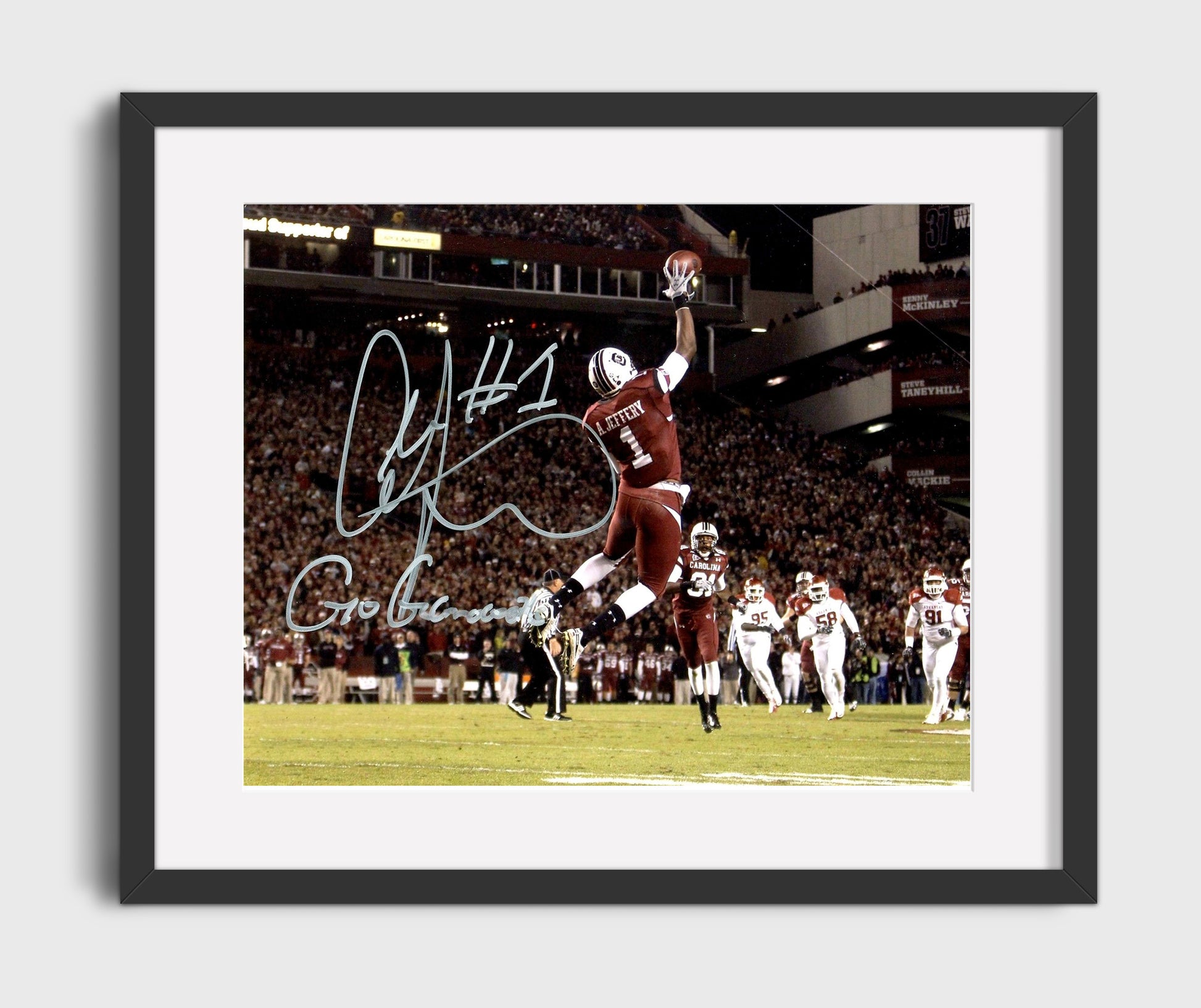 South Carolina Football - Alshon Jeffery Aerial Touchdown Grab 8x10 Gallery Frame college football wall art