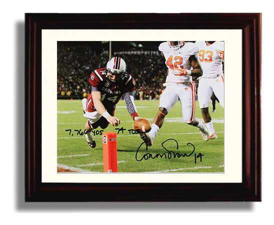 South Carolina Football Connor Shaw Goal Line Extension College Football Wall Art 8x10 Beveled Frame wall art print – College Football decor