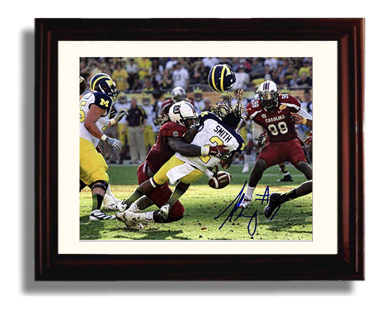 South Carolina Football Jadeveon Clowney Big Hit Play College Football Wall Art 8x10 Beveled Frame wall art print – College Football decor