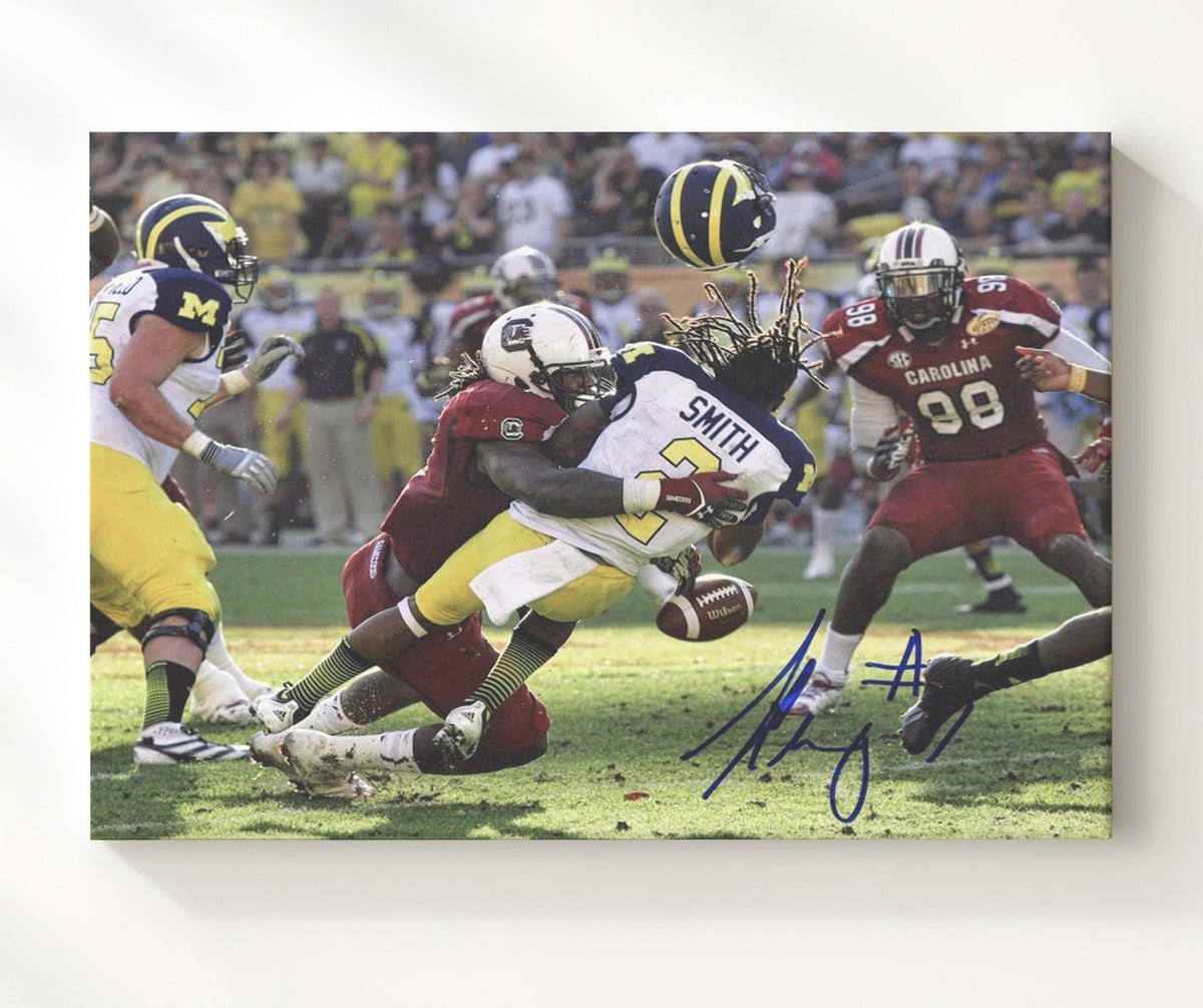 South Carolina Football - Jadeveon Clowney Big Hit Play 8x10 Canvas college football wall art