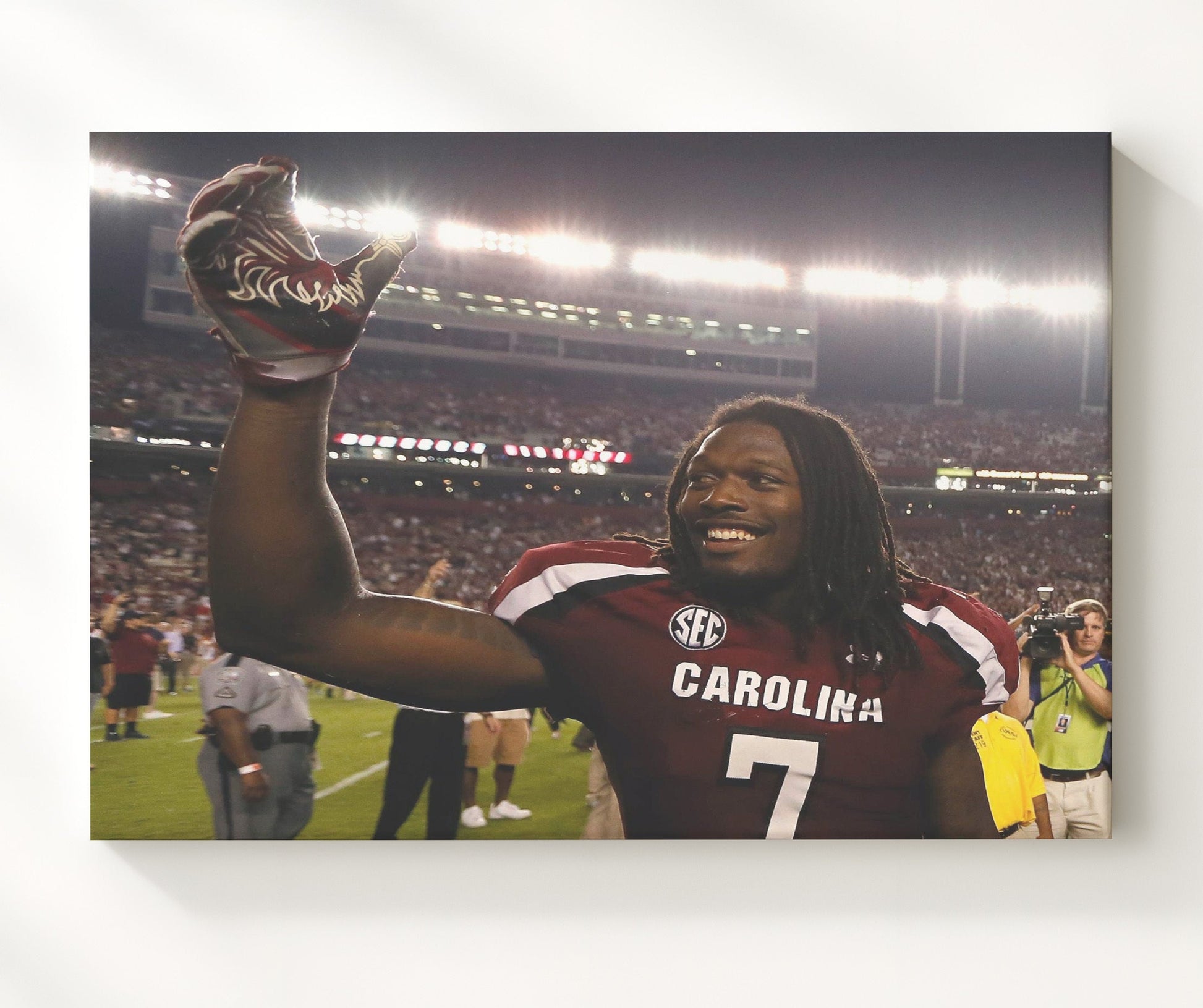 South Carolina Football - Jadeveon Clowney Defensive Takeover 8x10 Canvas college football wall art