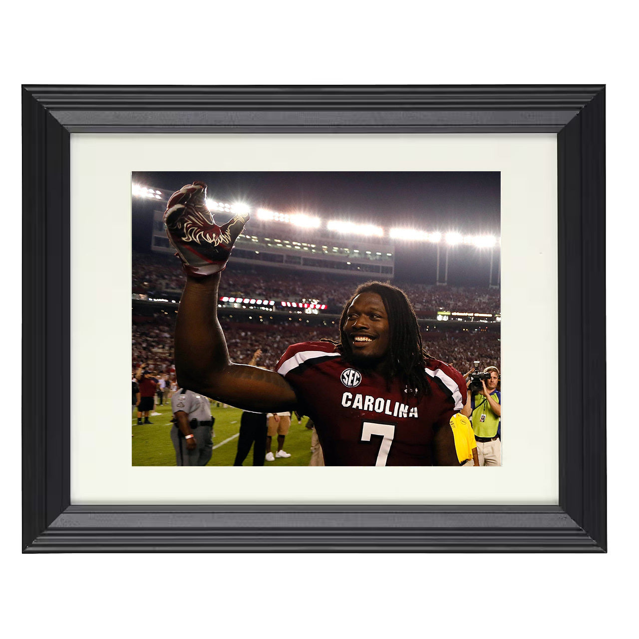 South Carolina Football Jadeveon Clowney Defensive Takeover 8x10 black beveled frame college football wall art