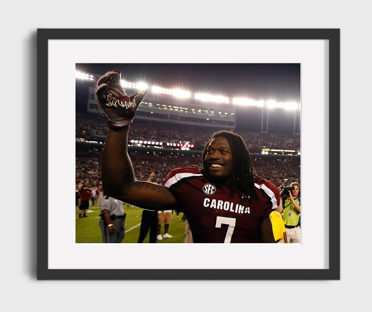 South Carolina Football - Jadeveon Clowney Defensive Takeover 8x10 Gallery Frame college football wall art