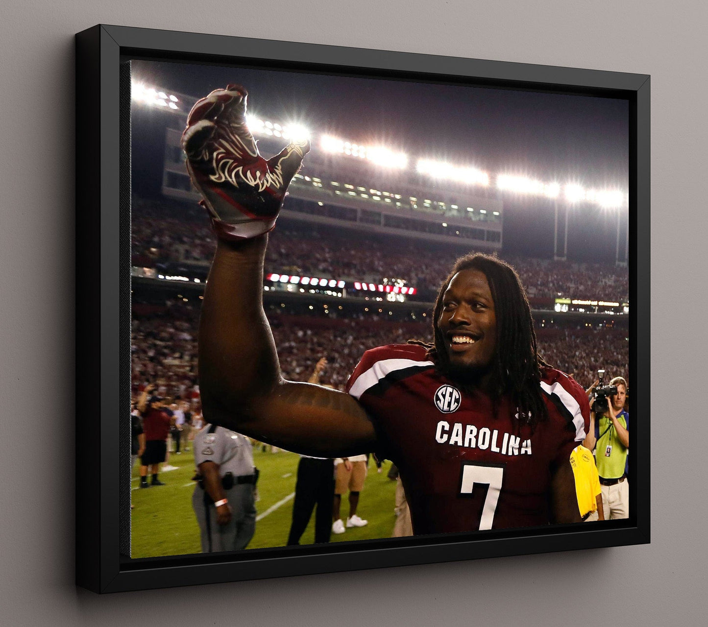 South Carolina Football - Jadeveon Clowney Defensive Takeover 8x10 Framed Canvas college football wall art