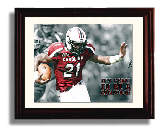 South Carolina Football Marcus Lattimore Explosive Breakaway College Football Wall Art 8x10 Beveled Frame wall art print – College Football decor
