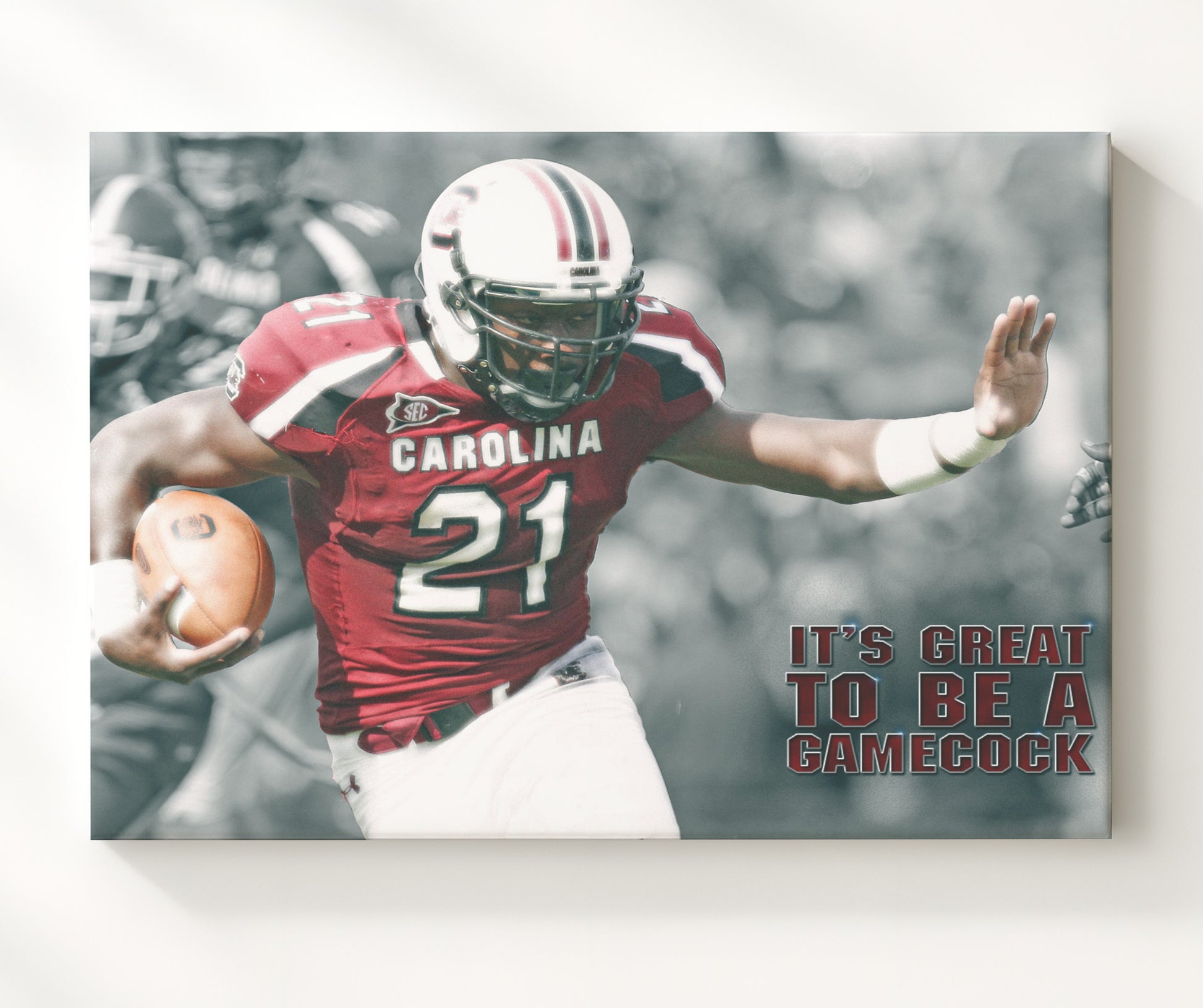 South Carolina Football Marcus Lattimore Explosive Breakaway College Football Wall Art 20x24 Canvas wall art print – College Football decor