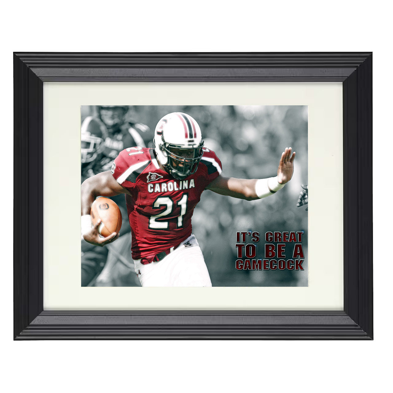 South Carolina Marcus Lattimore Explosive Breakaway 8x10 black beveled frame college football wall art