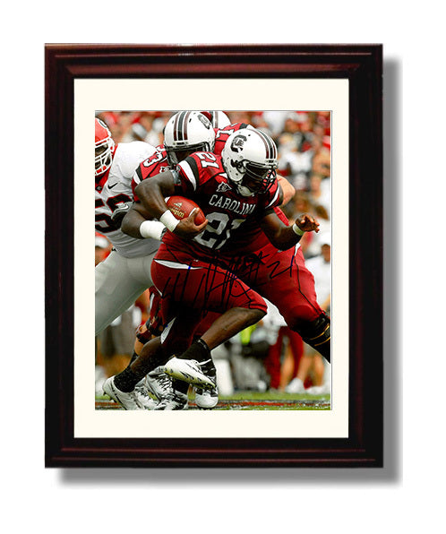 South Carolina Football Marcus Lattimore Power Rush College Football Wall Art 8x10 Beveled Frame wall art print – College Football decor