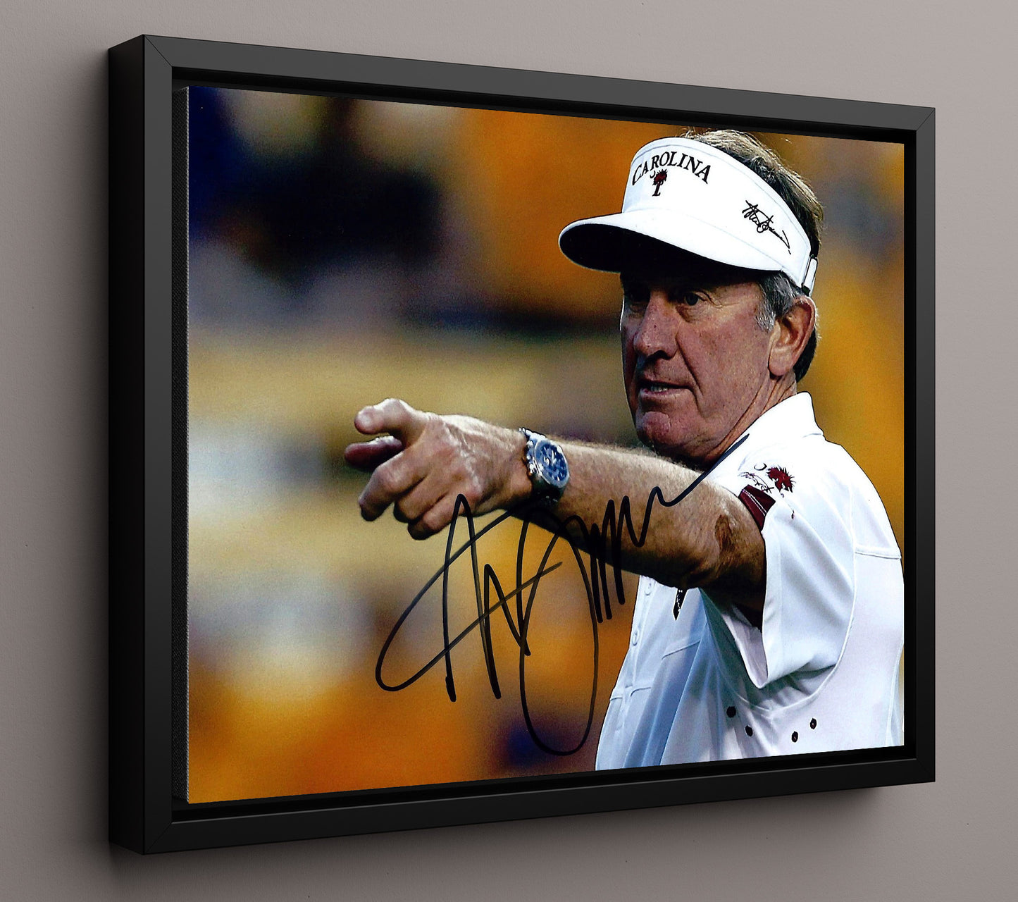 South Carolina Football Steve Spurrier Sideline Authority College Football Wall Art 16x20 Framed Canvas wall art print – College Football decor