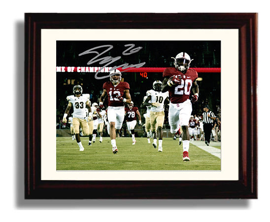 Stanford Football Bryce Love Breakaway Touchdown Burst College Football Wall Art 8x10 Beveled Frame wall art print – College Football decor