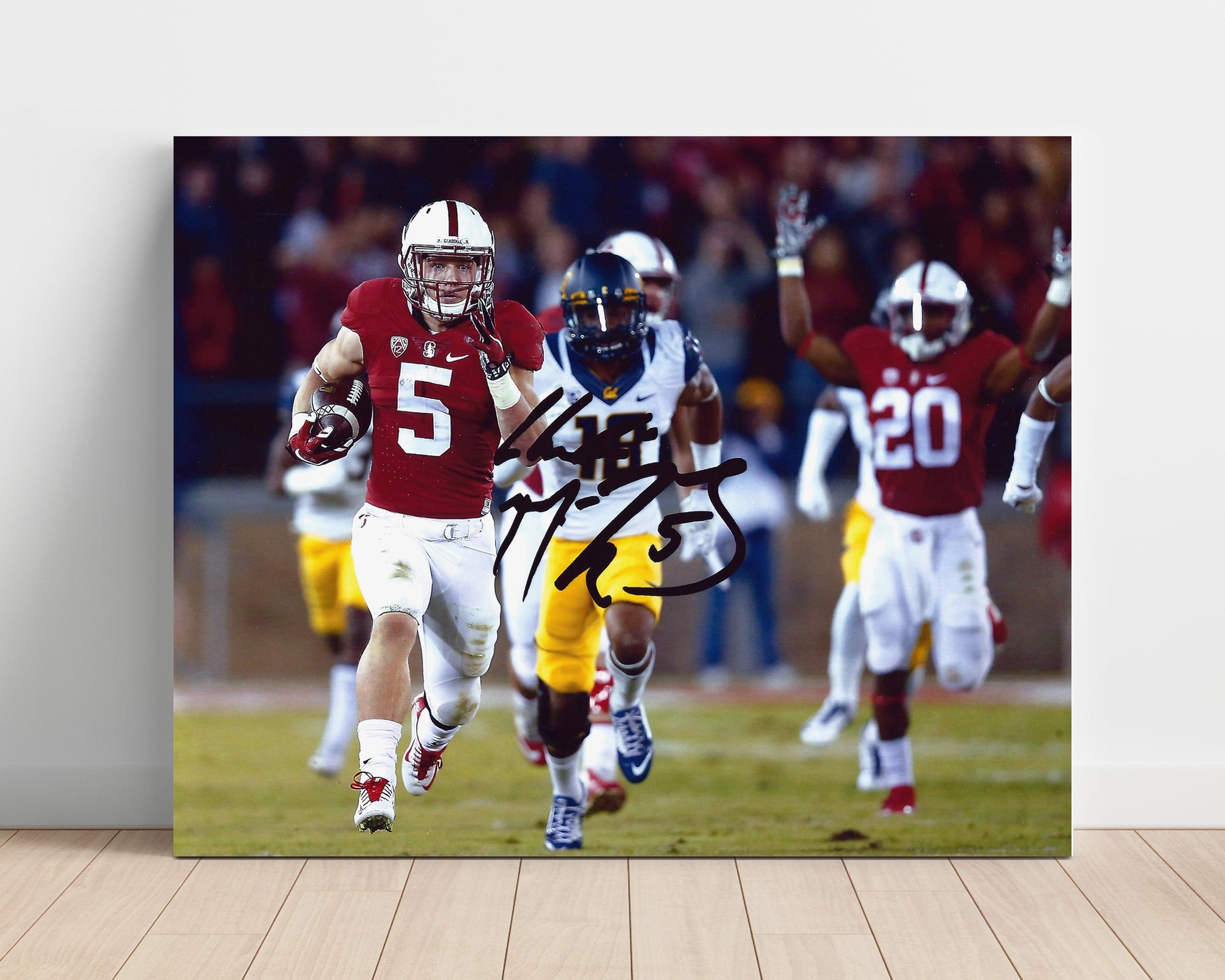 Stanford Football - Christian McCaffrey Explosive Open Field Run 8x10 Unframed Print college football wall art