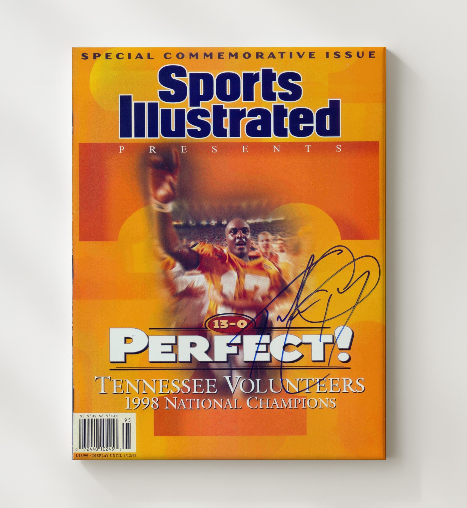 Tennessee Football - 1998 National Champions Perfect Season SI Cover 8x10 Canvas college football wall art