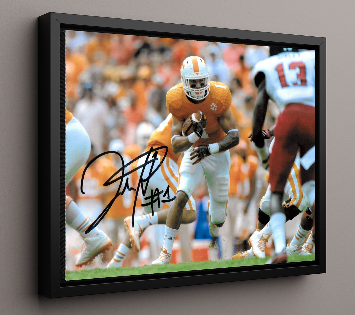 Tennessee Football - Jalen Hurd Power Run Breakthrough 8x10 Framed Canvas college football wall art
