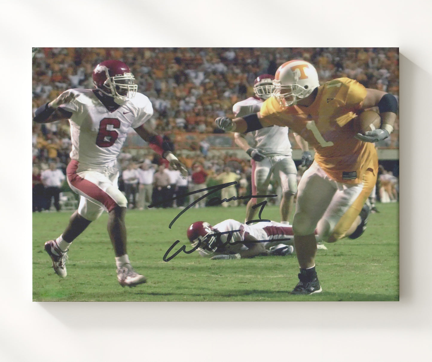 Tennessee Football Jason Witten Tough Yardage Drive College Football Wall Art 20x24 Canvas wall art print – College Football decor