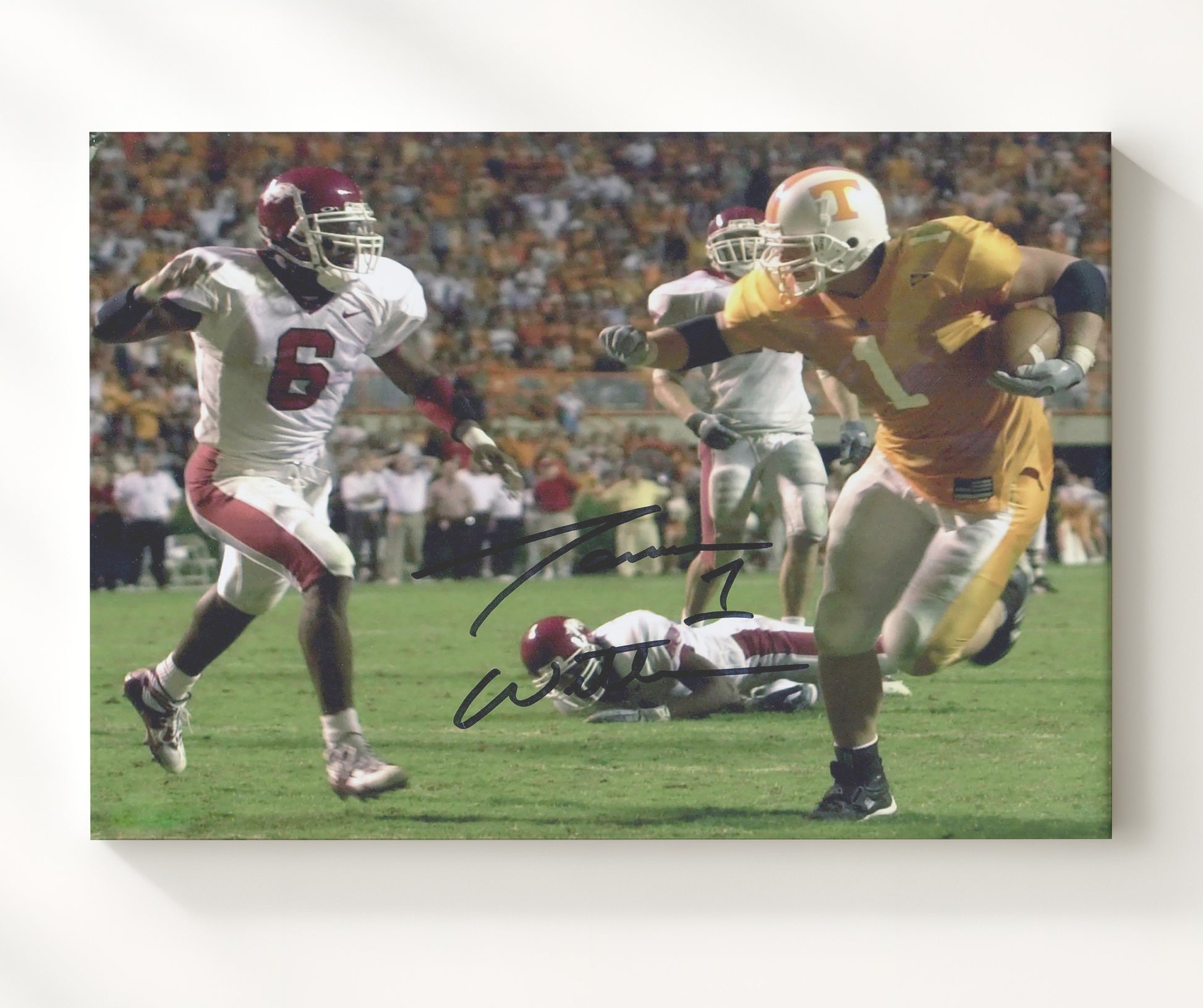 Tennessee Football Jason Witten Tough Yardage Drive College Football Wall Art 20x24 Canvas wall art print – College Football decor