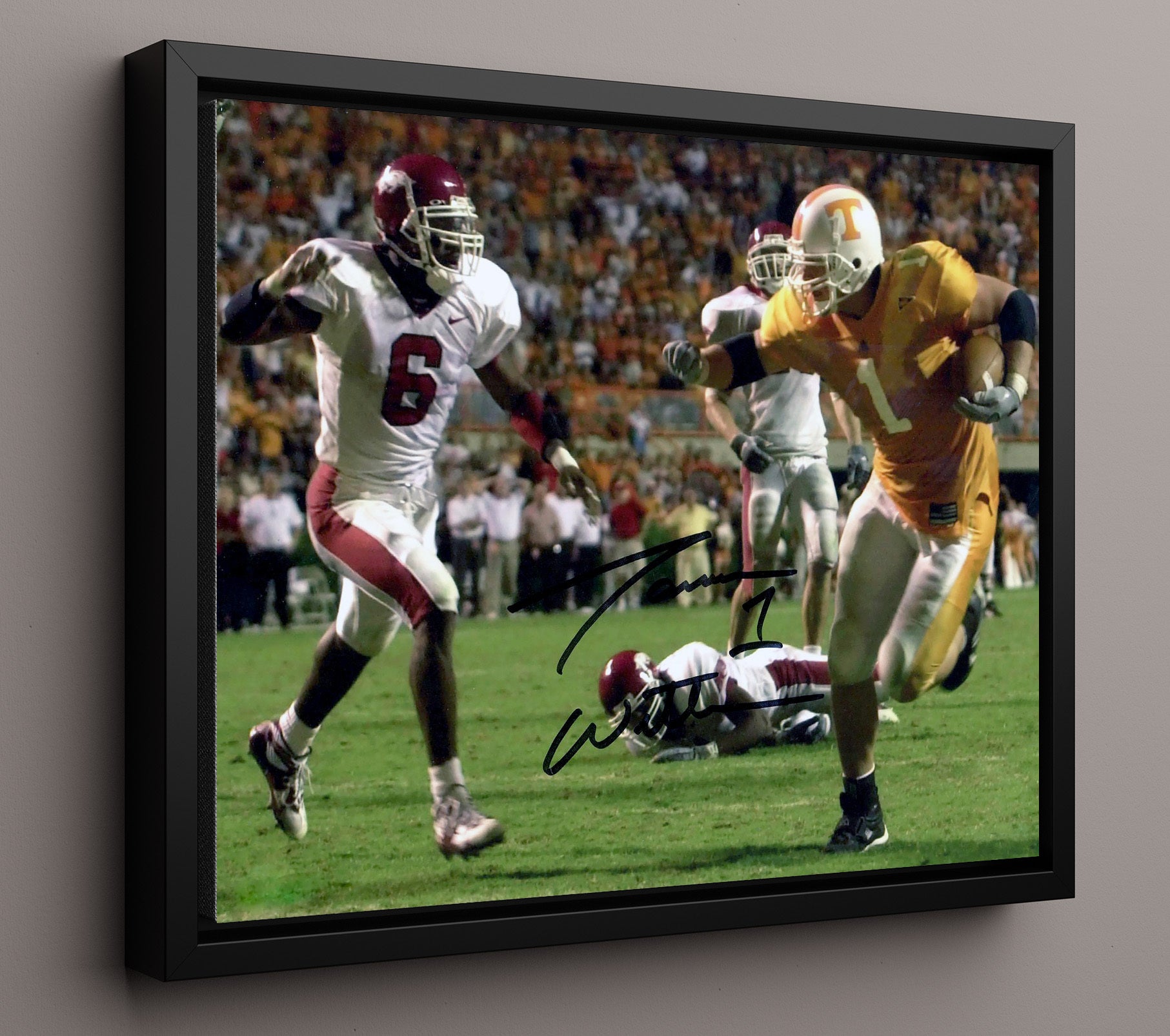 Tennessee Football - Jason Witten Tough Yardage Drive 8x10 Framed Canvas college football wall art
