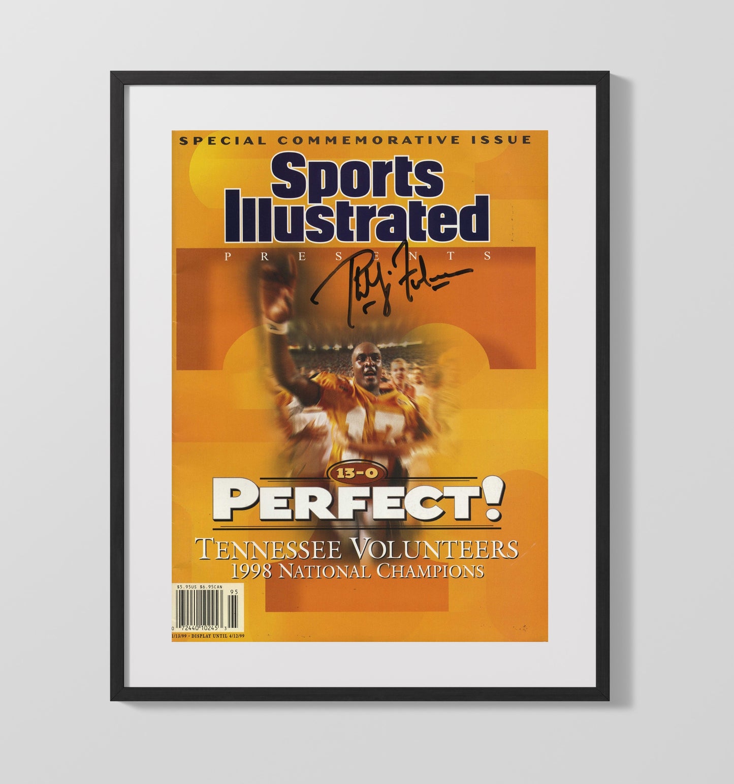 Tennessee Football Phillip Fulmer Perfect Season SI Special 1998 College Football Wall Art 16x20 Gallery Frame wall art print – College Football decor