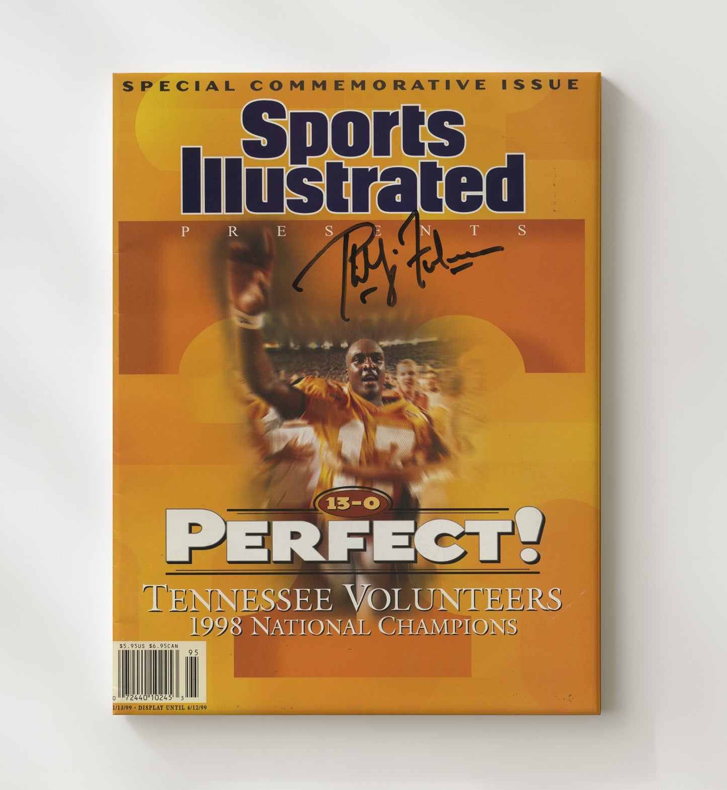Tennessee Football - Phillip Fulmer Perfect Season SI Special 1998 8x10 Canvas college football wall art