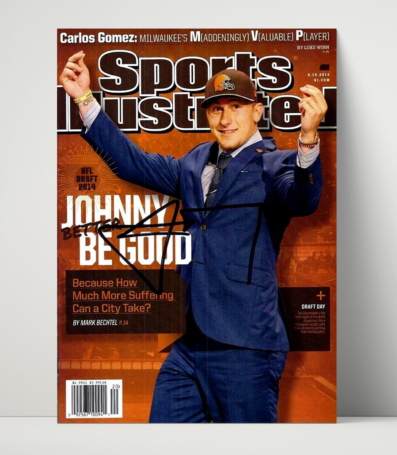 Texas AandM Football Johnny Manziel Draft Night Celebration 2014 SI Cover College Football 16x20 Unframed Print wall art print – College Football decor
