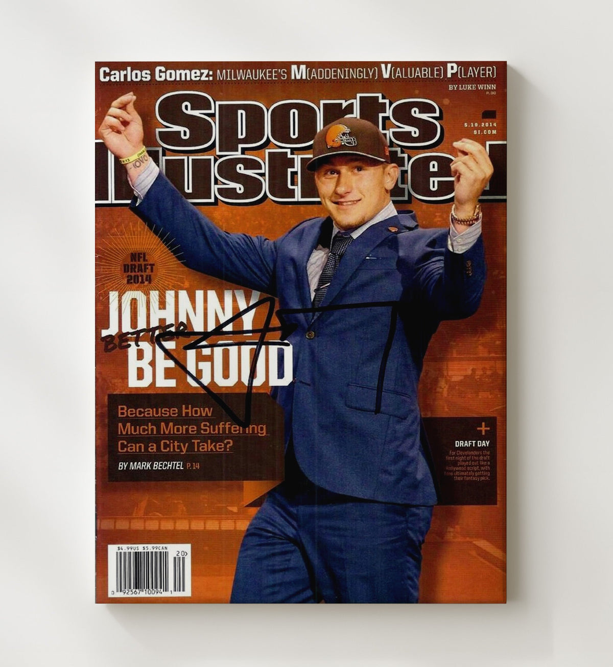 Texas AandM Football - Johnny Manziel Draft Night Celebration 2014 SI Cover 8x10 Canvas college football wall art