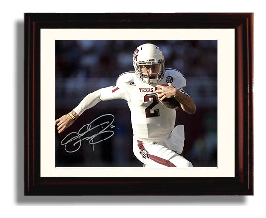 Texas AandM Football - Johnny Manziel Edge Breakaway Scramble 8x10 Beveled Frame college football wall art