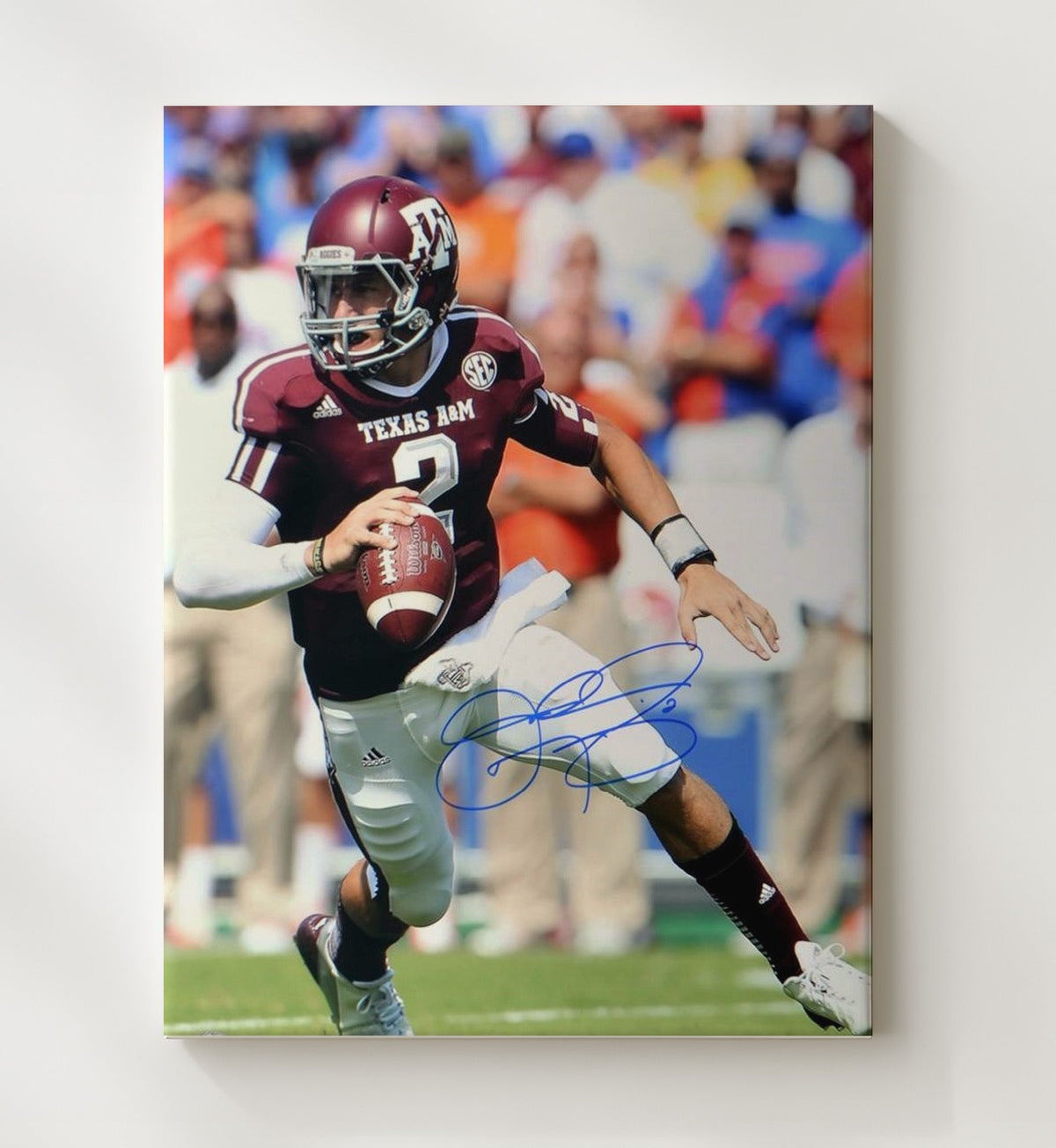 Texas AandM Football - Johnny Manziel Scramble Playmaker 8x10 Canvas college football wall art