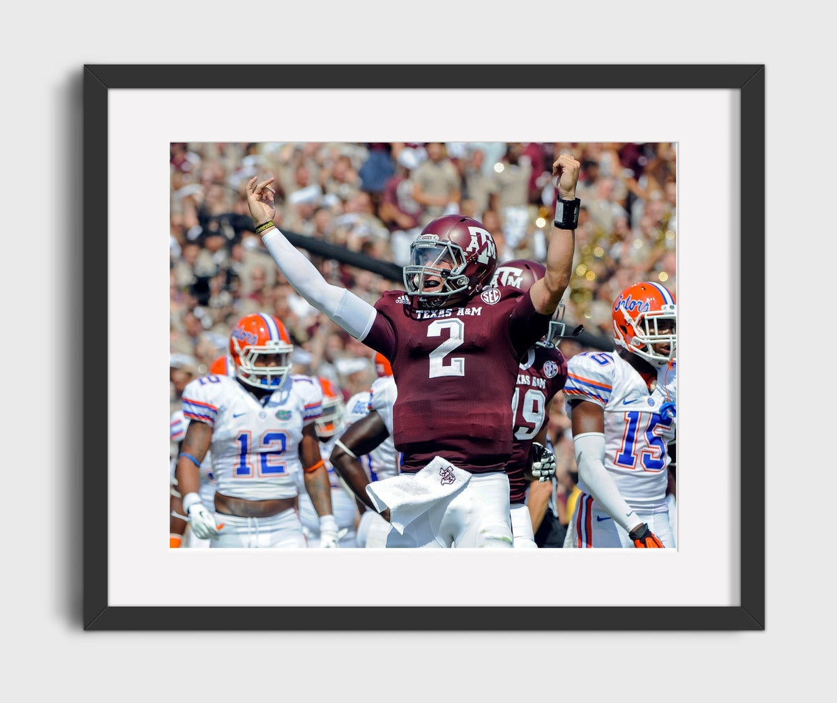 Texas AandM Football - Johnny Manziel Signature Money Celebration 8x10 Gallery Frame college football wall art