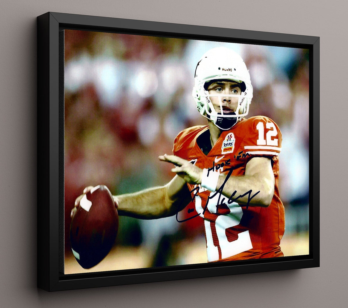 Texas Football - Colt McCoy Championship Throw Motion 8x10 Framed Canvas college football wall art