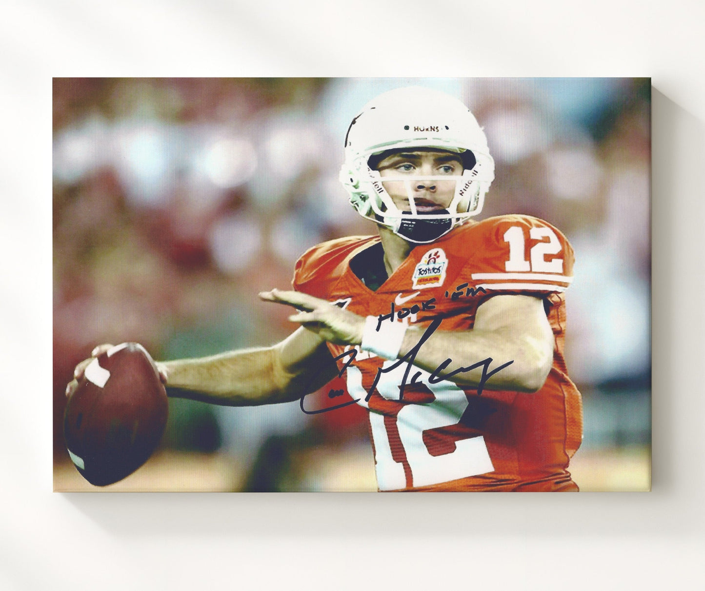 Texas Football - Colt McCoy Championship Throw Motion 8x10 Canvas college football wall art