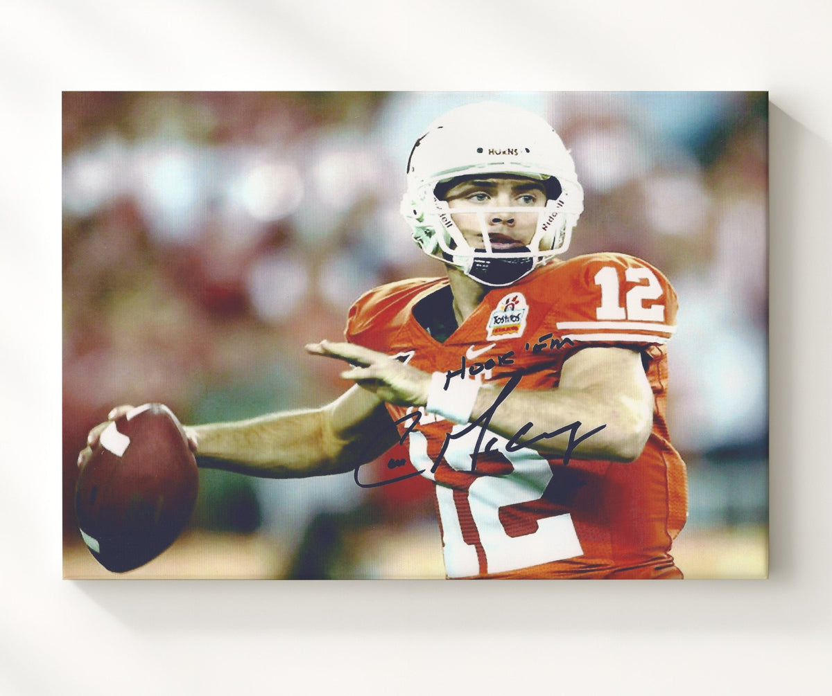 Texas Football - Colt McCoy Championship Throw Motion 8x10 Canvas college football wall art