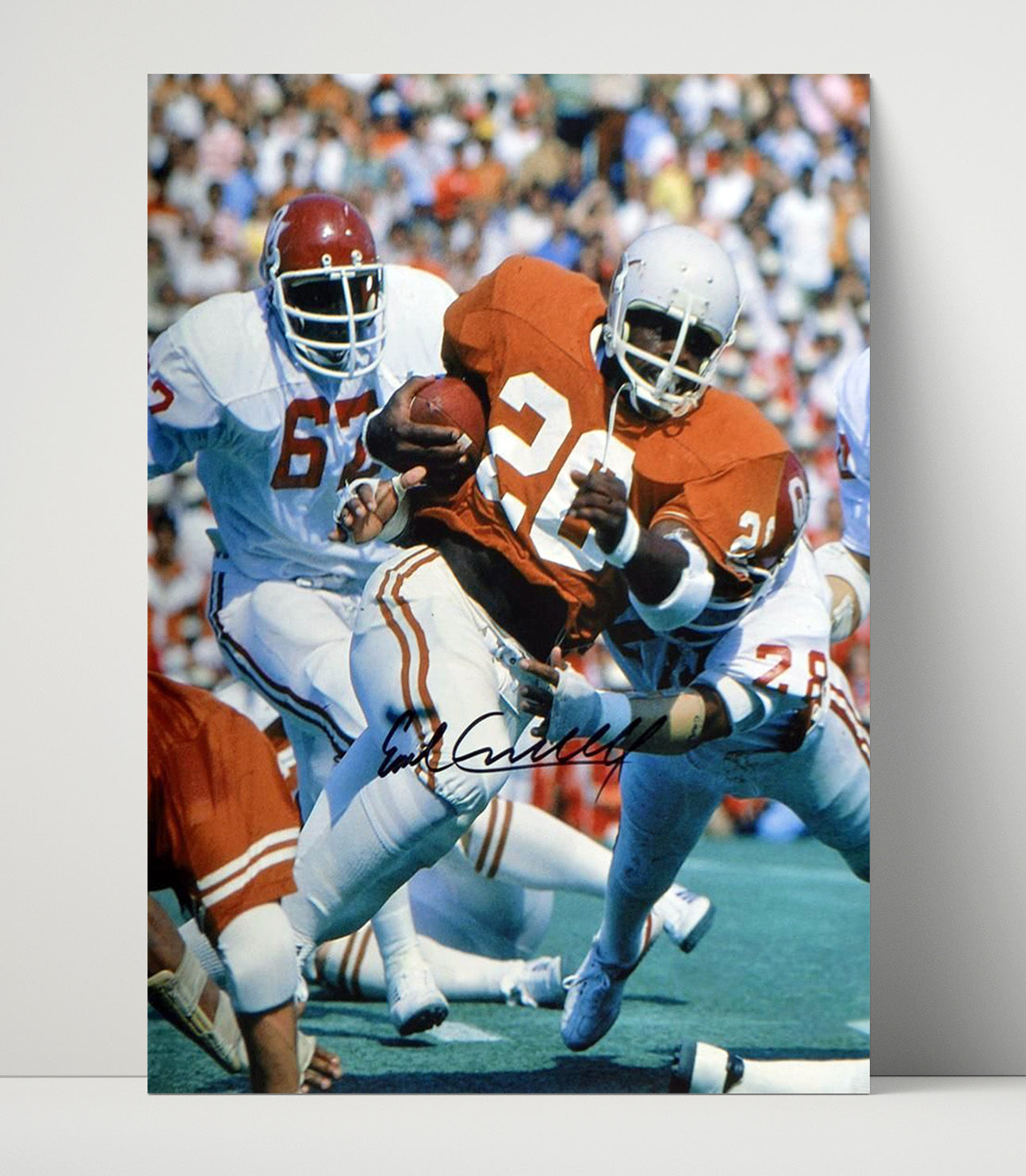 Texas Football Earl Campbell End Zone Drive Tyler Rose College Football Wall Art 16x20 Unframed Print wall art print – College Football decor