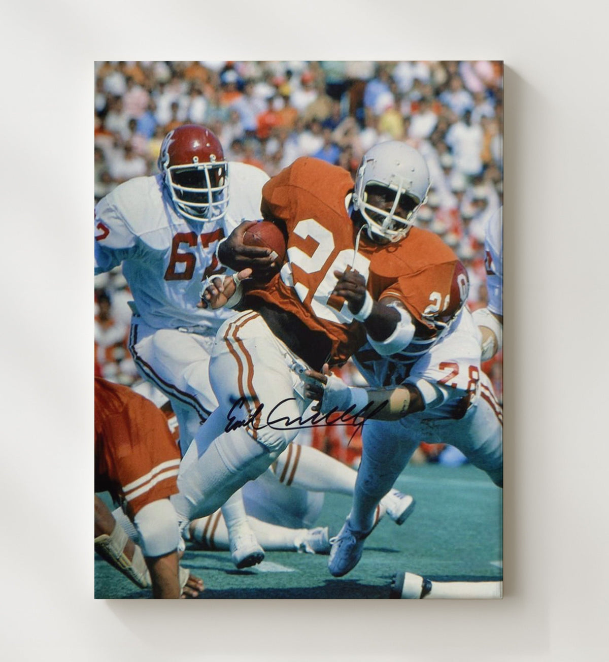 Texas Football - Earl Campbell End Zone Drive Tyler Rose 8x10 Canvas college football wall art