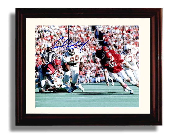Texas Football Earl Campbell Legendary Power Run College Football Wall Art 8x10 Beveled Frame wall art print – College Football decor