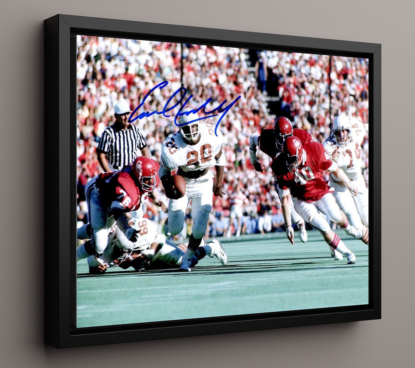 Texas Football - Earl Campbell Legendary Power Run 8x10 Framed Canvas college football wall art