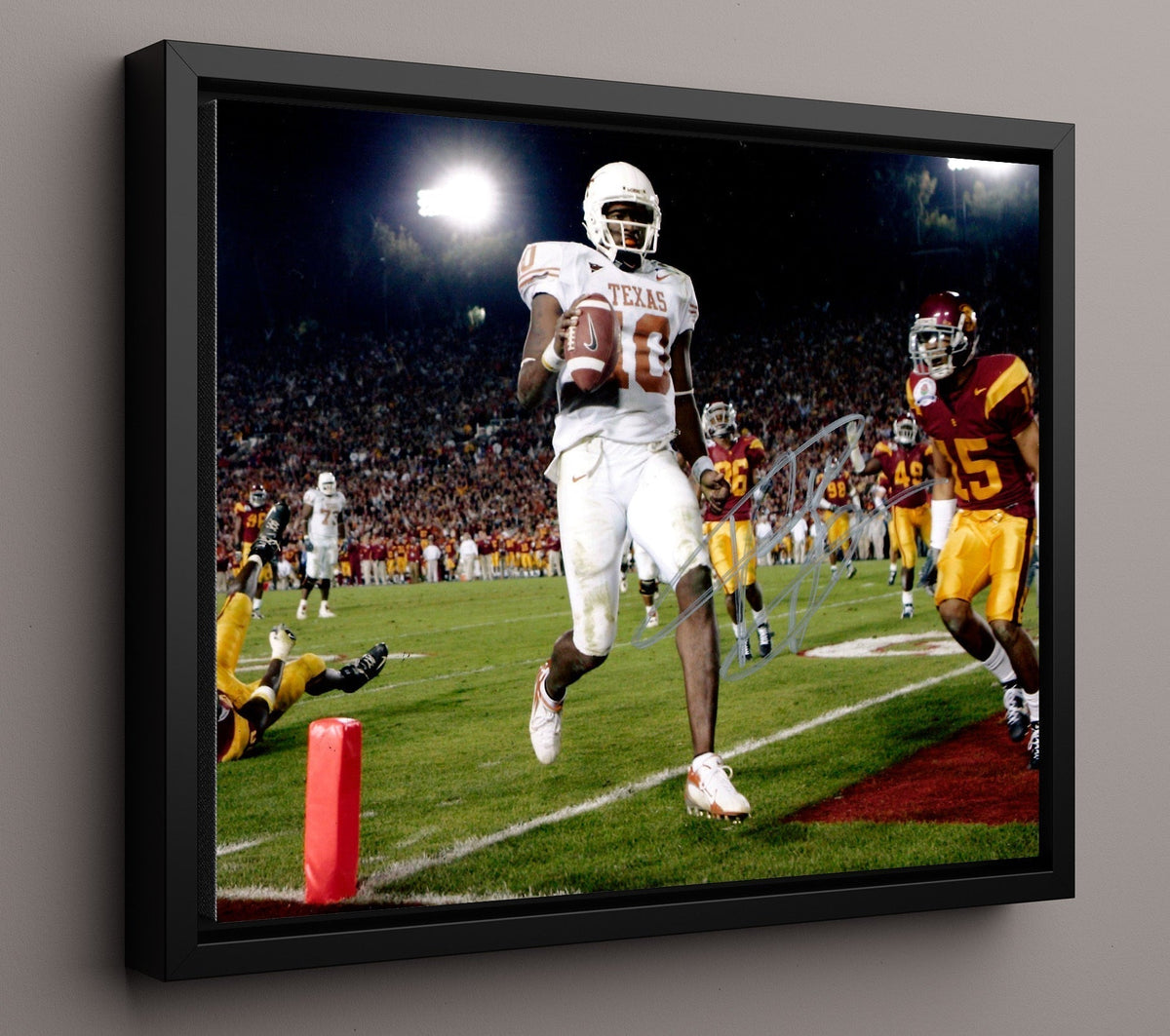 Texas Football - Vince Young Goal Line Championship Run 8x10 Framed Canvas college football wall art