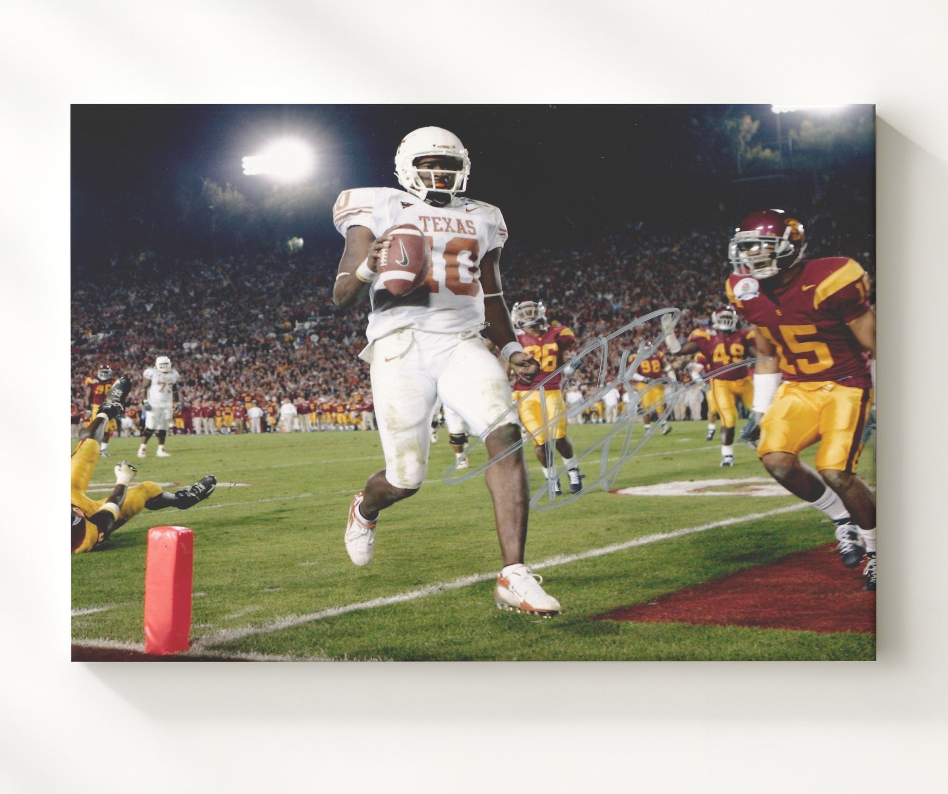 Texas Football - Vince Young Goal Line Championship Run 8x10 Canvas college football wall art