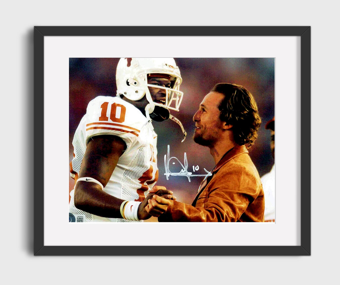 Texas Football - Vince Young Sideline Moment with Matthew McConaughey 8x10 Gallery Frame college football wall art