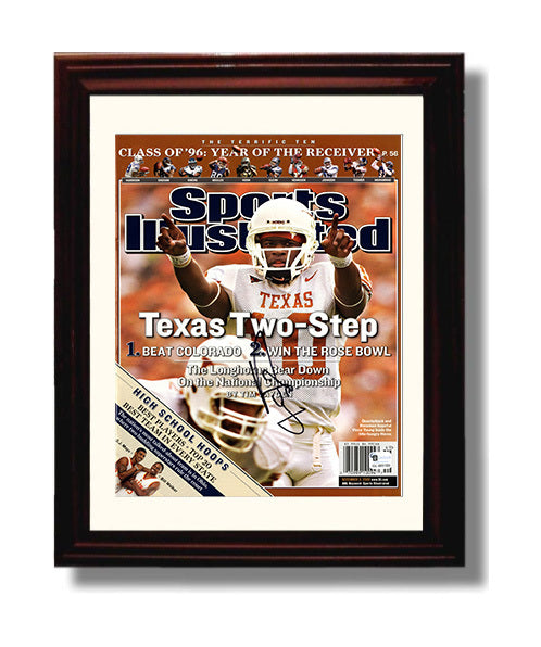 Texas Football Vince Young Texas Two Step Championship Run 2005 SI College Football Wall Art 8x10 Beveled Frame wall art print – College Football decor