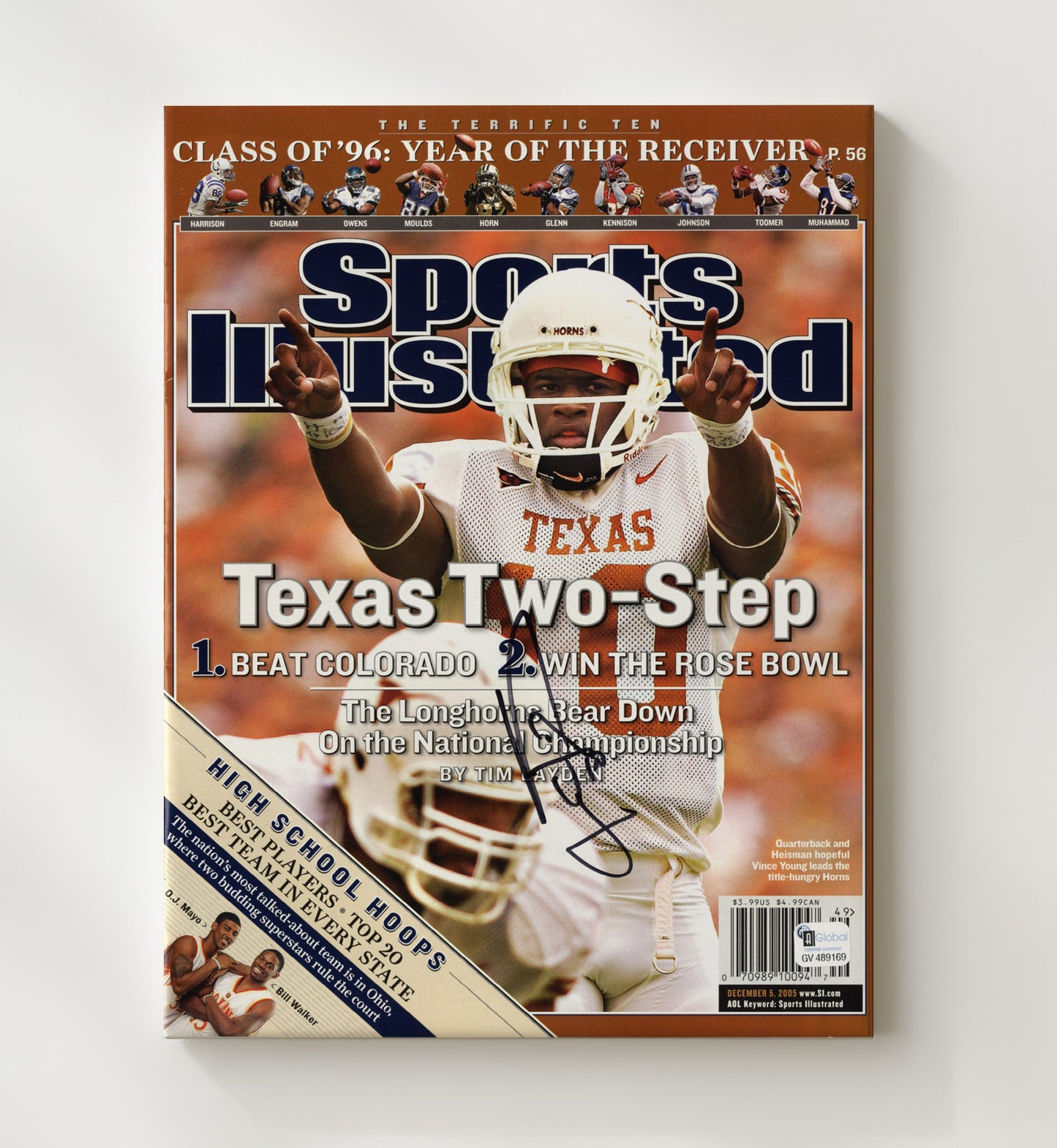 Texas Football - Vince Young Texas Two Step Championship Run 2005 SI 8x10 Canvas college football wall art